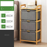 darrahopens Home & Garden > Storage Bamboo Shelf with Storage Hamper - Wooden Bamboo Removable Bags