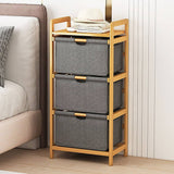 darrahopens Home & Garden > Storage Bamboo Shelf with Storage Hamper - Wooden Bamboo Removable Bags