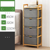 darrahopens Home & Garden > Storage Bamboo Shelf with Storage Hamper - Wooden Bamboo Removable Bags