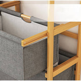 darrahopens Home & Garden > Storage Bamboo Shelf with Storage Hamper - Wooden Bamboo Removable Bags