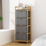 darrahopens Home & Garden > Storage Bamboo Shelf with Storage Hamper - Wooden Bamboo Removable Bags