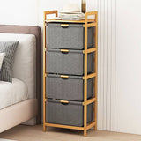 darrahopens Home & Garden > Storage Bamboo Shelf with Storage Hamper - Wooden Bamboo Removable Bags
