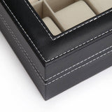 Darrahopens Home & Garden > Storage Black PU Leather Watch Organizer Display Storage Box Cases for Men & Women (12 slots)