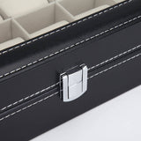 Darrahopens Home & Garden > Storage Black PU Leather Watch Organizer Display Storage Box Cases for Men & Women (12 slots)