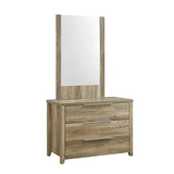 darrahopens Home & Garden > Storage Dresser with 3 Storage Drawers in Natural Wood like MDF in Oak Colour with Mirror