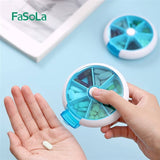 Darrahopens Home & Garden > Storage Fasola Rotating Seven-compartment Pill Box* Blue  9*2.5cm