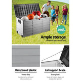 darrahopens Home & Garden > Storage Gardeon 290L Outdoor Storage Box - Black