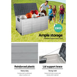 darrahopens Home & Garden > Storage Gardeon 290L Outdoor Storage Box - Grey