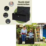 Darrahopens Home & Garden > Storage Gardeon Outdoor Storage Bench Box Garden Sheds Tools Wicker Cushion Patio Chair