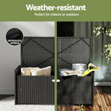 Darrahopens Home & Garden > Storage Gardeon Outdoor Storage Bench Box Garden Sheds Tools Wicker Cushion Patio Chair