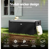 Darrahopens Home & Garden > Storage Gardeon Outdoor Storage Bench Box Garden Sheds Tools Wicker Cushion Patio Chair