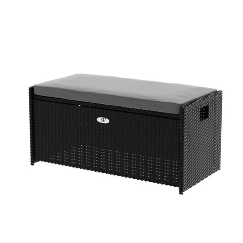 Darrahopens Home & Garden > Storage Gardeon Outdoor Storage Bench Box Garden Sheds Tools Wicker Cushion Patio Chair