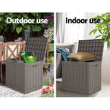 darrahopens Home & Garden > Storage Gardeon Outdoor Storage Box 118L Container Lockable Indoor Garden Toy Tool Shed Grey