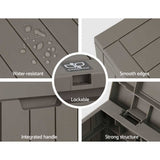 darrahopens Home & Garden > Storage Gardeon Outdoor Storage Box 118L Container Lockable Indoor Garden Toy Tool Shed Grey