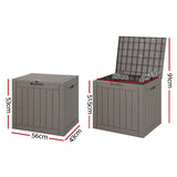 darrahopens Home & Garden > Storage Gardeon Outdoor Storage Box 118L Container Lockable Indoor Garden Toy Tool Shed Grey