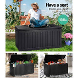 darrahopens Home & Garden > Storage Gardeon Outdoor Storage Box Container Garden Toy Indoor Tool Chest Sheds 270L Black