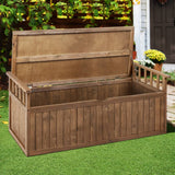 darrahopens Home & Garden > Storage Gardeon Outdoor Storage Box Wooden Garden Bench 128.5cm Chest Tool Toy Sheds XL