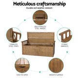 darrahopens Home & Garden > Storage Gardeon Outdoor Storage Box Wooden Garden Bench 128.5cm Chest Tool Toy Sheds XL
