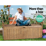 darrahopens Home & Garden > Storage Gardeon Outdoor Storage Box Wooden Garden Bench 128.5cm Chest Tool Toy Sheds XL