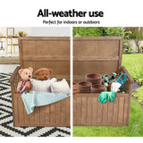 darrahopens Home & Garden > Storage Gardeon Outdoor Storage Box Wooden Garden Bench 128.5cm Chest Tool Toy Sheds XL