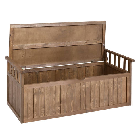 darrahopens Home & Garden > Storage Gardeon Outdoor Storage Box Wooden Garden Bench 128.5cm Chest Tool Toy Sheds XL