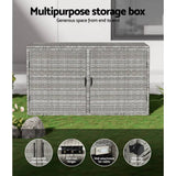 Darrahopens Home & Garden > Storage Gardeon Outdoor Storage Cabinet Box Deck Wicker Shelf Chest Garden Shed Tools