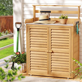 Darrahopens Home & Garden > Storage Gardeon Outdoor Storage Cabinet Box Potting Bench Table Shelf Chest Garden Shed