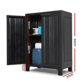 darrahopens Home & Garden > Storage Gardeon Outdoor Storage Cabinet Cupboard Lockable Garden Sheds Adjustable Black