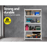 darrahopens Home & Garden > Storage Giantz 1.8M Warehouse Racking Rack Shelving Garage Steel Metal Storage Shelves Silver