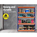 darrahopens Home & Garden > Storage Giantz 2.4MX1.8M Garage Shelving Warehouse Rack Pallet Racking Storage Steel Orange&Blue
