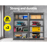 darrahopens Home & Garden > Storage Giantz 2x1.5M Steel Warehouse Racking Rack Shelving Storage Garage Shelves Shelf