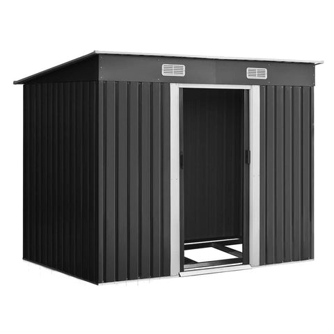 darrahopens Home & Garden > Storage Giantz Garden Shed Outdoor Storage Sheds 2.38x1.31M Tool Metal Base House Grey
