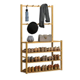 Darrahopens Home & Garden > Storage GOMINIMO Bamboo Clothes Rack and Shoe Rack Shelves 80cm GO-CR-102-YJ