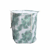 Darrahopens Home & Garden > Storage GOMINIMO Laundry Basket Round Foldable with Cover (Green Leaves) HM-LB-103-YX