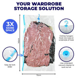 Darrahopens Home & Garden > Storage Home Master 12PCE Hanging Vacuum Storage Bag Re-Usable Space Saver 70 x 145cm
