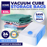 Darrahopens Home & Garden > Storage Home Master 24PCE Vacuum Storage Bags XXL Re-Usable Space Saver 80 x 145cm