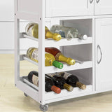 darrahopens Home & Garden > Storage Kitchen Trolley with Wine Racks, Portable Workbench and Serving Cart for Bar or Dining