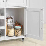 darrahopens Home & Garden > Storage Kitchen Trolley with Wine Racks, Portable Workbench and Serving Cart for Bar or Dining