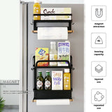 Darrahopens Home & Garden > Storage Magnetic Kitchen Fridge Storage Rack Double Layer