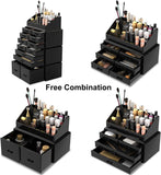 Darrahopens Home & Garden > Storage Makeup Cosmetic Organizer Storage with 12 Drawers Display Boxes (Black)