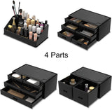 Darrahopens Home & Garden > Storage Makeup Cosmetic Organizer Storage with 12 Drawers Display Boxes (Black)