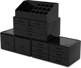 Darrahopens Home & Garden > Storage Makeup Cosmetic Organizer Storage with 12 Drawers Display Boxes (Black)