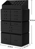 Darrahopens Home & Garden > Storage Makeup Cosmetic Organizer Storage with 12 Drawers Display Boxes (Black)