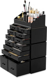 Darrahopens Home & Garden > Storage Makeup Cosmetic Organizer Storage with 12 Drawers Display Boxes (Black)