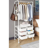 darrahopens Home & Garden > Storage Metal Open Wardrobe Modern Storage Cabinet Tall Clothes Drawers Hanger Coat Rack