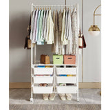 darrahopens Home & Garden > Storage Metal Open Wardrobe Modern Storage Cabinet Tall Clothes Drawers Hanger Coat Rack