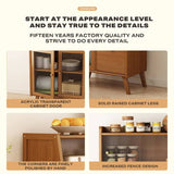 Darrahopens Home & Garden > Storage Modern Bamboo Kitchen Sideboard Storage Cabinet Cupboard Tea Cabinet