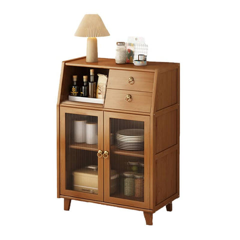 Darrahopens Home & Garden > Storage Modern Bamboo Kitchen Sideboard Storage Cabinet Cupboard Tea Cabinet