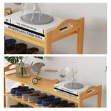 Darrahopens Home & Garden > Storage Multi-layers Bamboo Shoe Rack Storage Organizer Wooden Flower Stand Shelf(3 Layers)