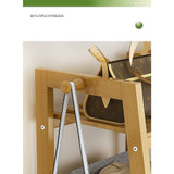 darrahopens Home & Garden > Storage Portable Clothes Rack Coat Garment Stand Bamboo Rail Hanger Airer Closet